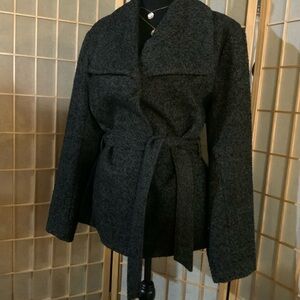 New York & Company Black Belted Jacket